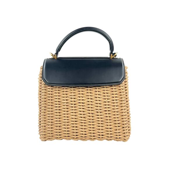 Ferragamo Wicker Top Handle Two-Way Bag - Picture 2 of 9
